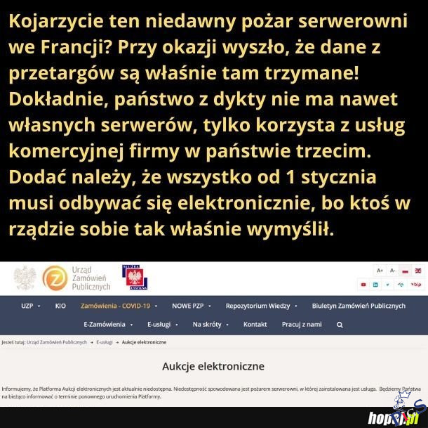 Francuska Straż Pożarna wydała oświadczenie z którego wynika, że przyczyną pożaru w serwerowni OVH był samozapłon serwera wykonanego z dykty