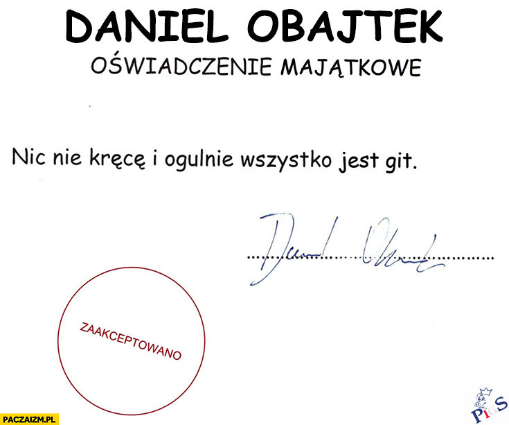 Oświadczenie majątkowe