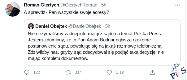 Riposta mecenasa Giertycha