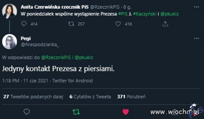 Jedyny kontakt prezesa z piersiami