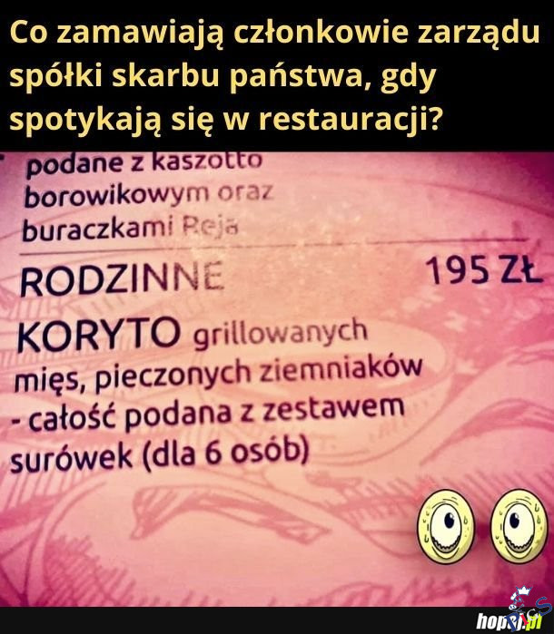 Co zamawiają członkowie SSP w restauracji