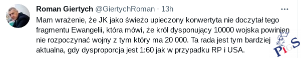 Kaczuś nie doczytał Biblii