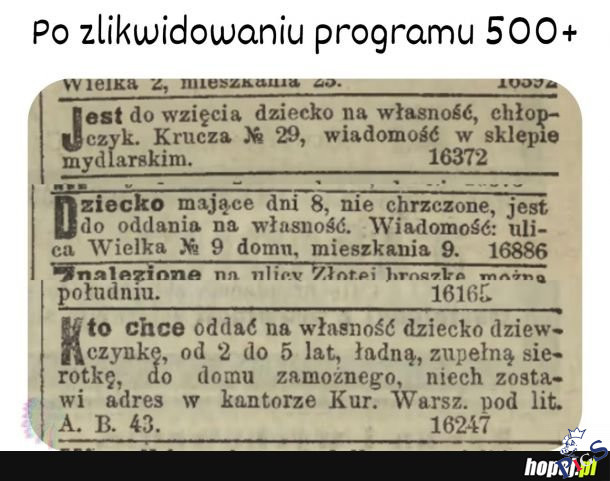 Po zlikwidowaniu programu 500+