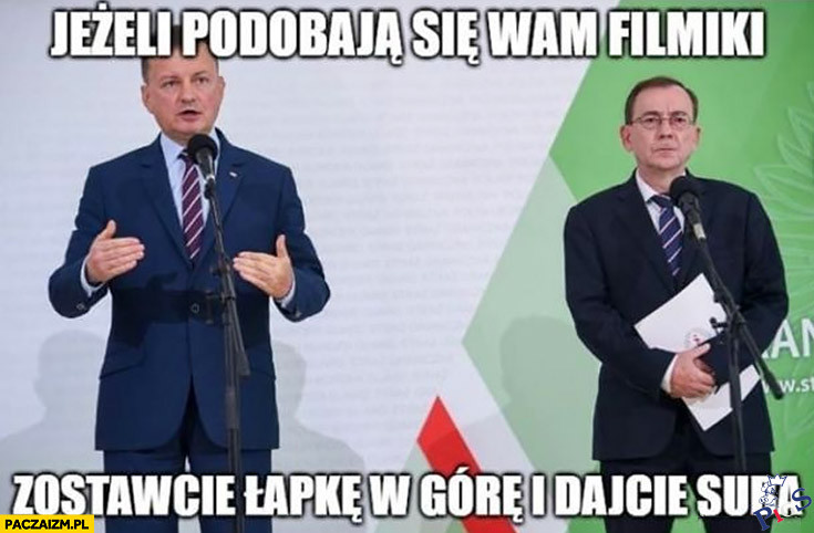 Błaszczak prosi o lajki