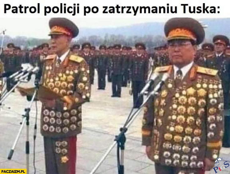 Patrol policji po zatrzymaniu Tuska