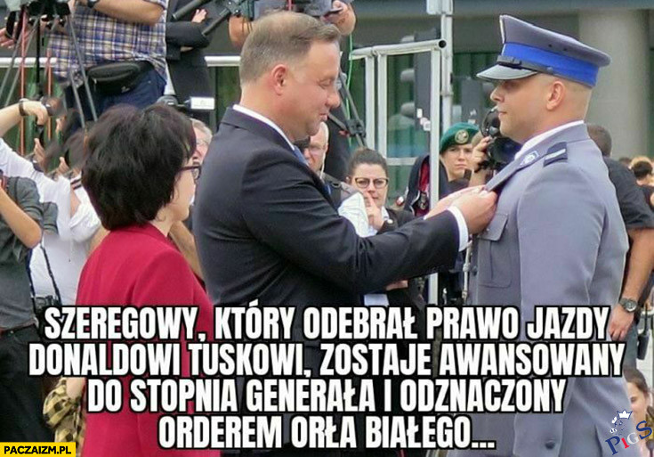 Szeregowy, który odebrał prawo jazdy Donaldowi Tuskowi