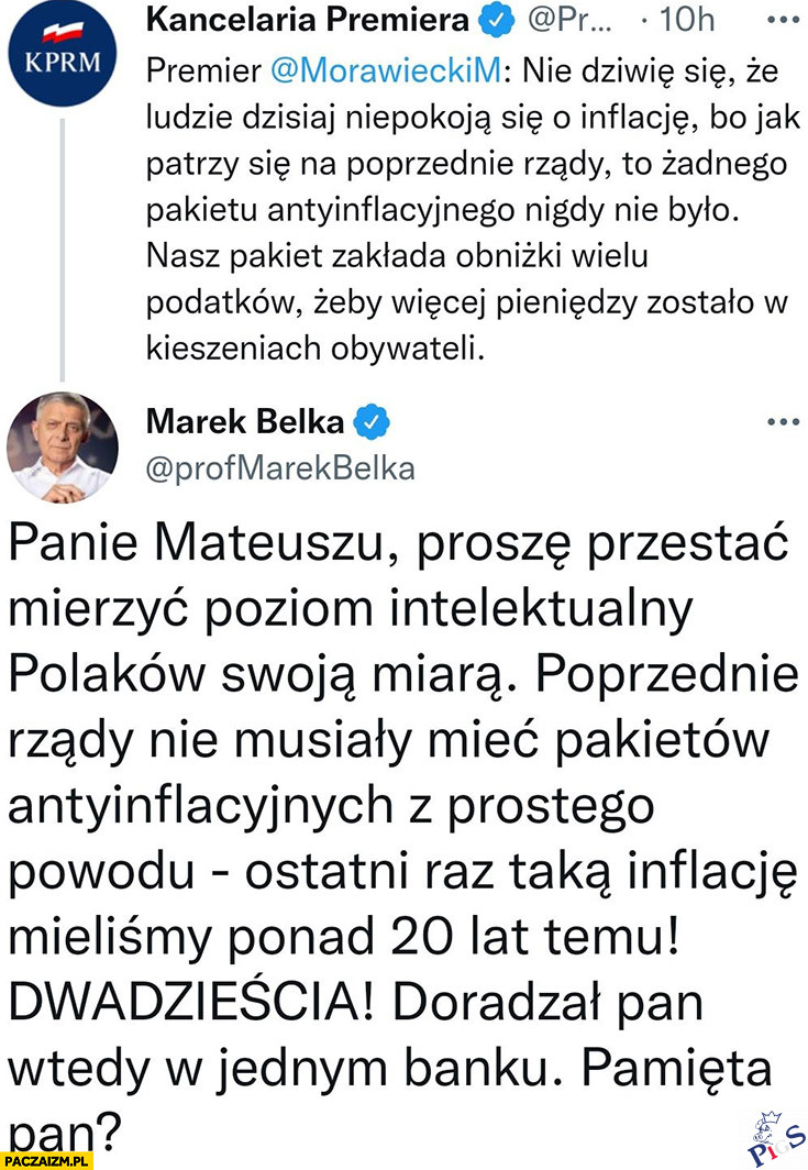 Marek Belka vs. Mateusz Morawiecki