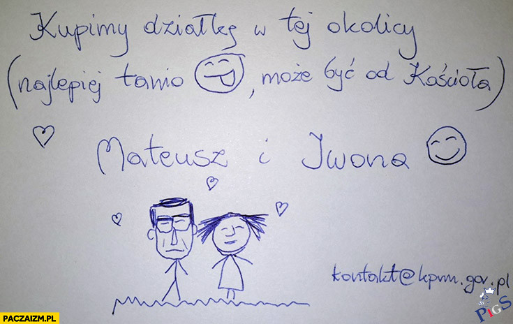 Ogłoszenie znalezione na klatce