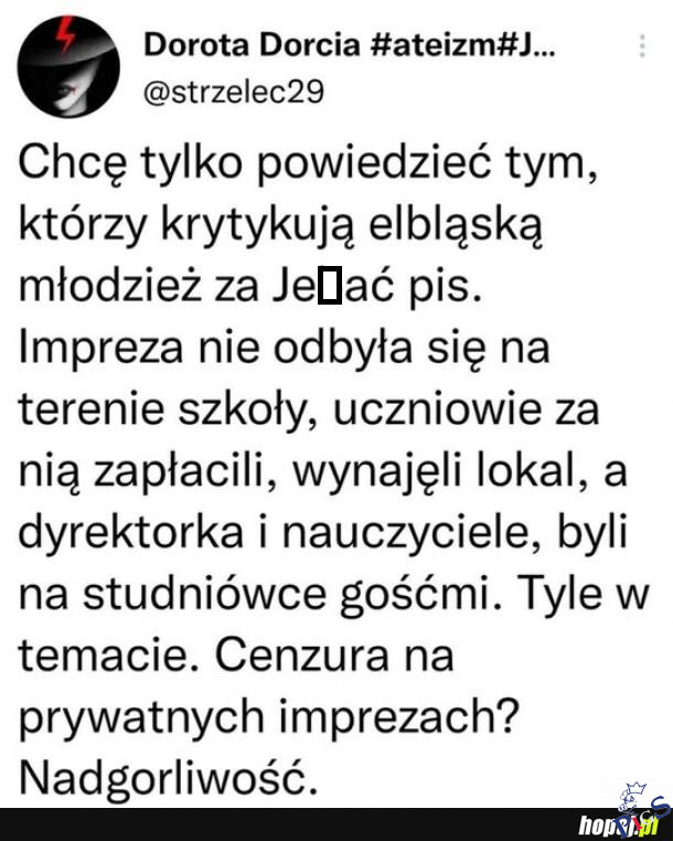 Cenzura na prywatnych imprezach