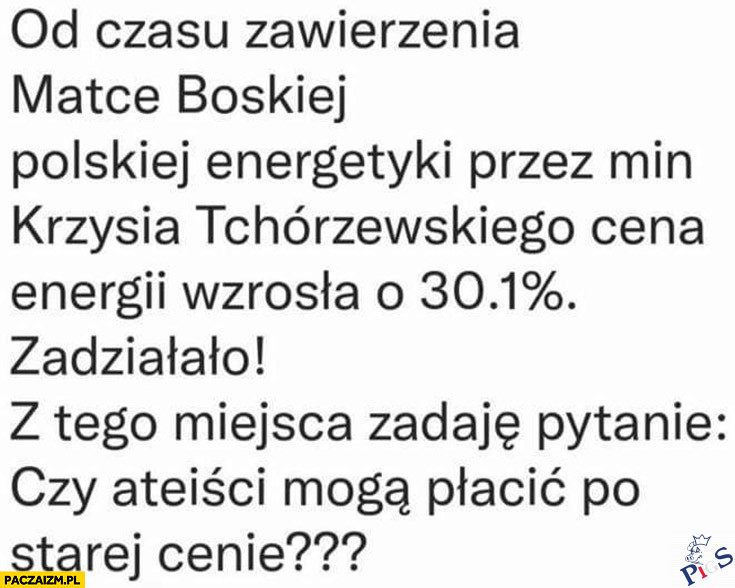 Czy ateiści mogą płacić po starej cenie?