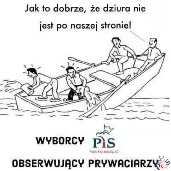 Wyborcy PiS obserwujący prywaciarzy