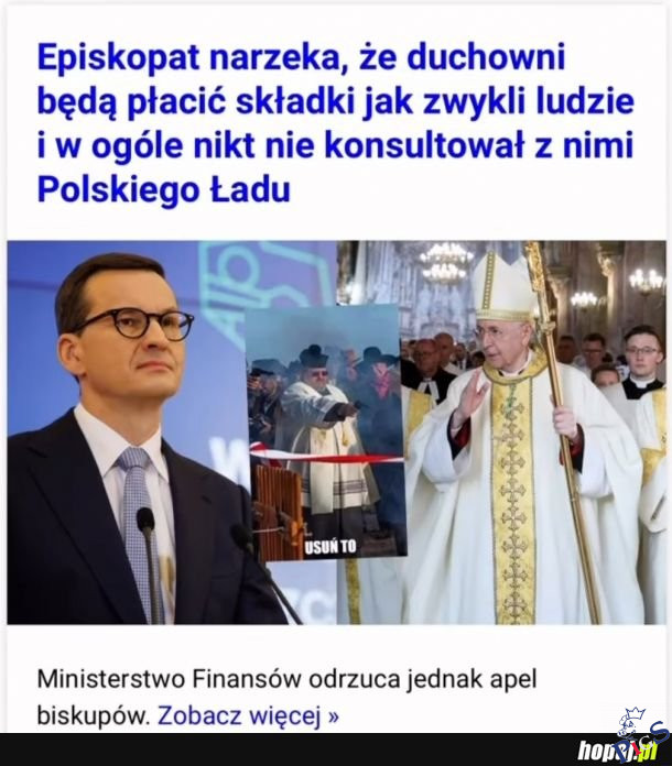 Ministerstwo finansów odrzuca apel duchownych