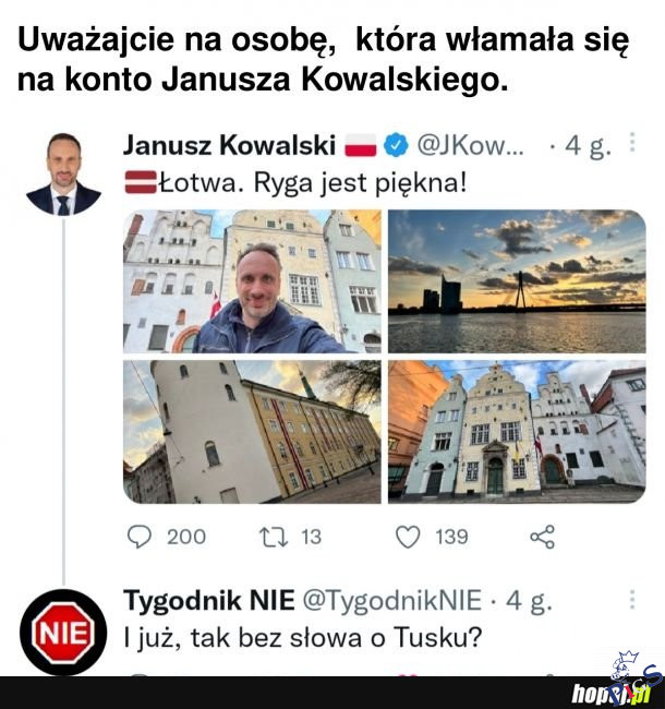 Włamanie na konto Janusza Kowalskiego
