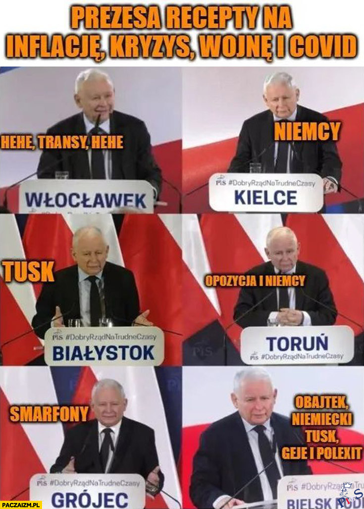 Prezesa recepty na inflację, kryzys, wojnę i Covid