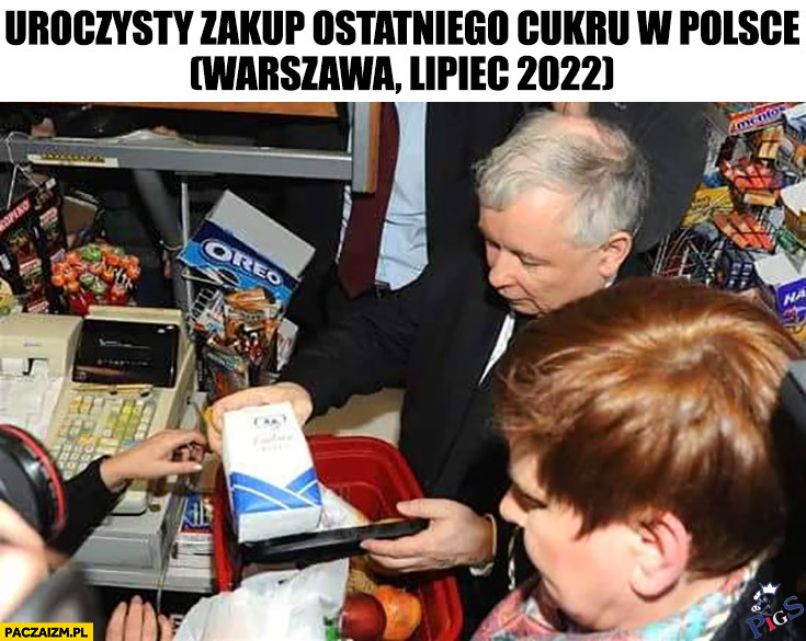 Uroczysty zakup ostatniego cukru w Polsce