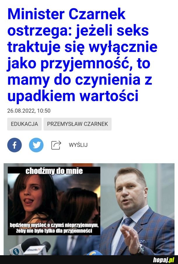 Minister Czarnek ostrzega