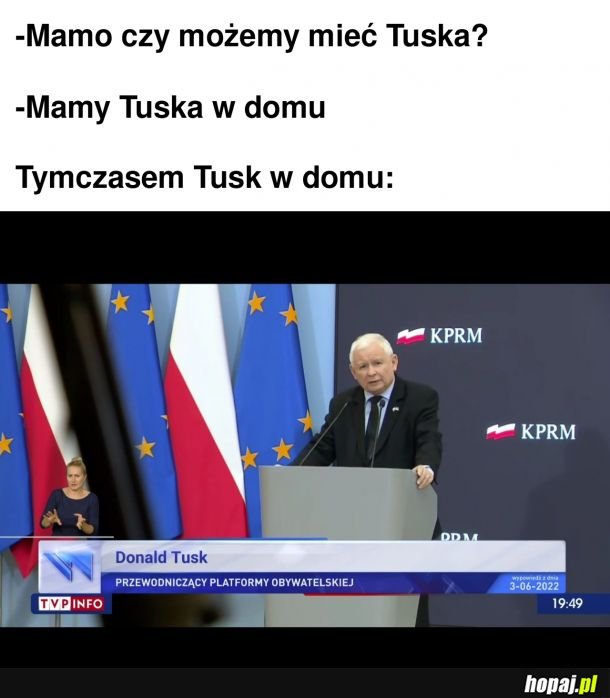 Tymczasem Tusk w domu