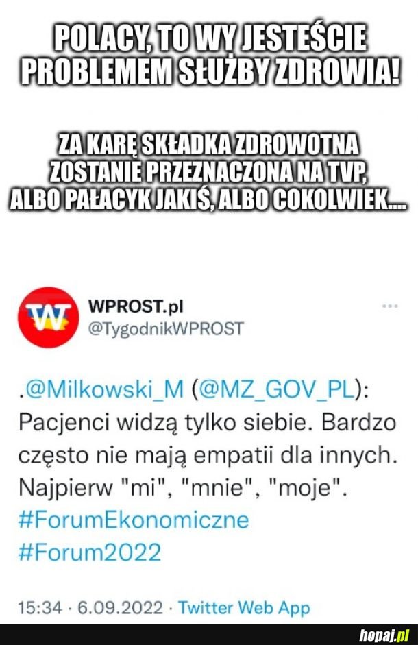 Pacjenci widzą tylko siebie. Pracownicy TVP widzą stado baranów podatnych na propagandę rządu