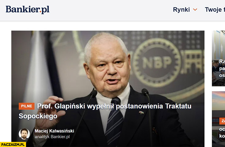 Prof. Glapiński wypełnił postanowienia traktatu sopockiego