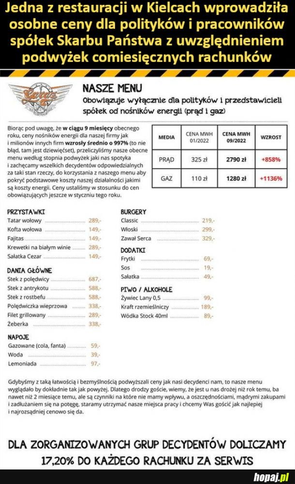 Osobne ceny dla polityków
