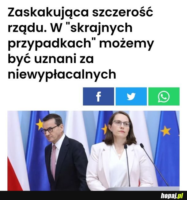 Zaskakująca szczerość rządu