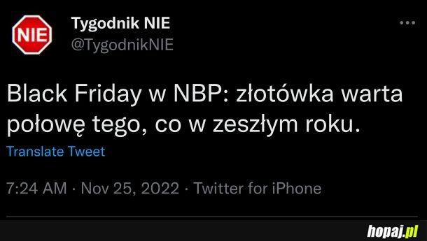 Black friday w NBP – złotówka warta połowy ceny