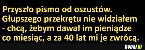 Pismo od oszustów