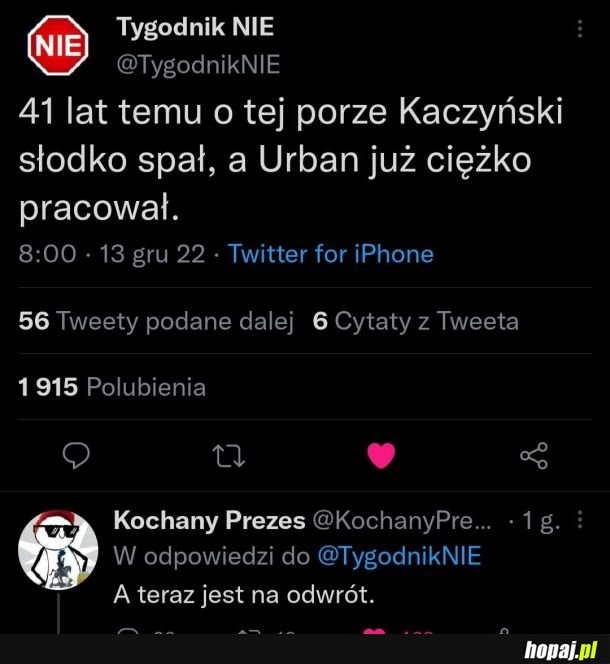 Dzisiaj jest na odwrót