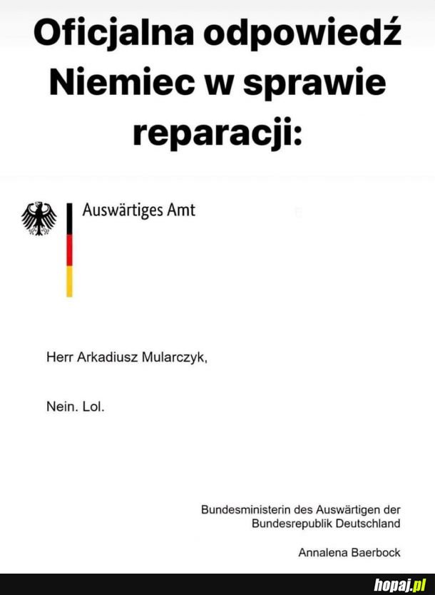 Nadeszła oficjalna odpowiedź Niemiec ws. reparacji