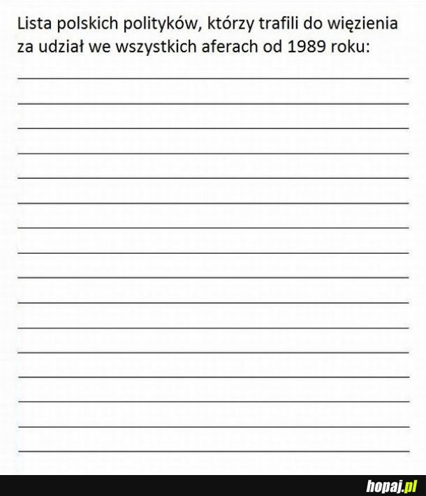 Czy nie czas zapełnić tę listę?