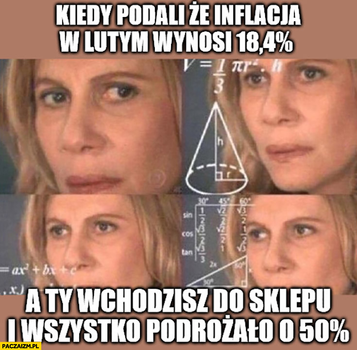 Inflacja to średnia cen żywnosci i np. jachtów