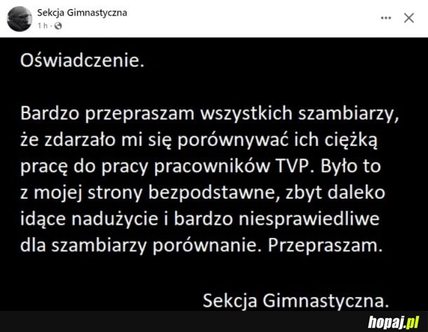 Przeprasza szambiarzy
