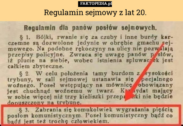 Regulamin sejmowy z lat 20.