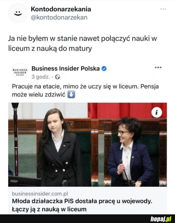 Łączy pracę z nauką
