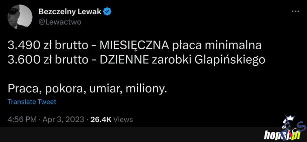 Praca, pokora, umiar, miliony