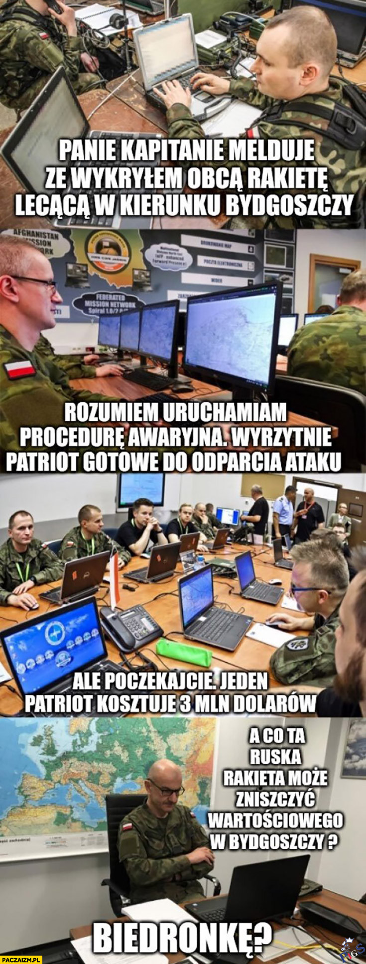 Rakieta spadla na Bydgoszcz. Szkody oszacowano na 3,24 PLN