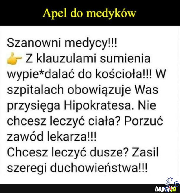 Apel do medyków
