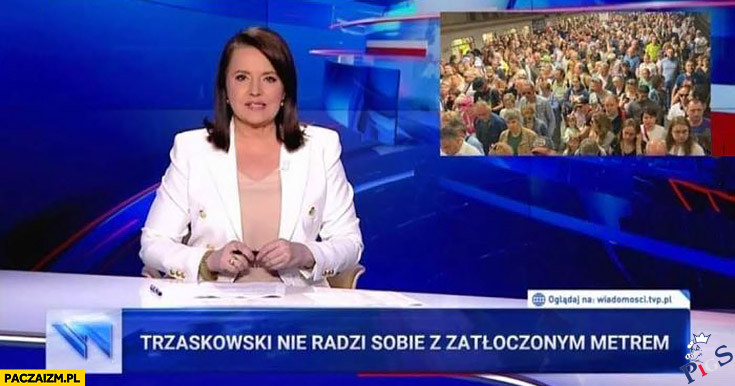 Traskowski nie radzi sobie z zatłoczonym metrem