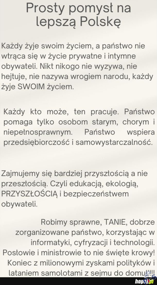 Prosty pomysł na lepszą Polskę
