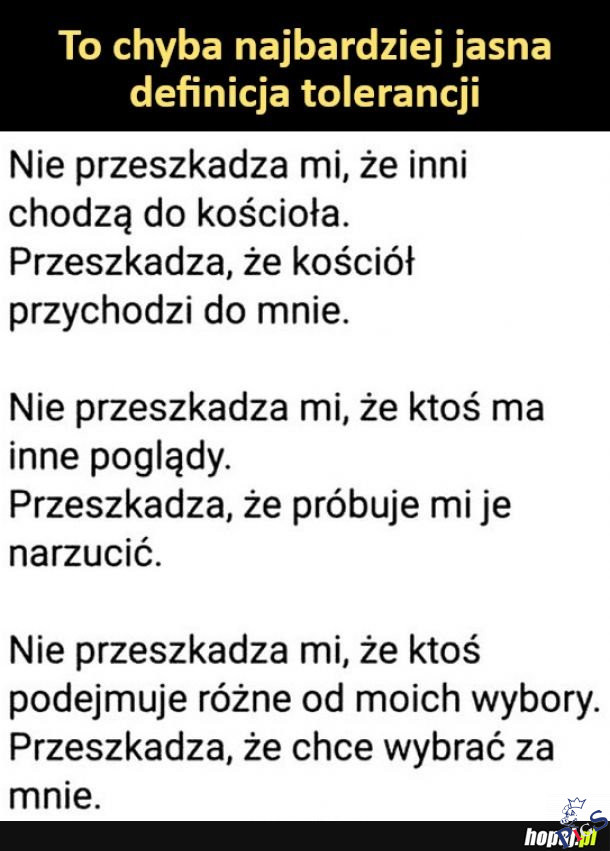 To chyba najbardziej jasna definicja tolerancji