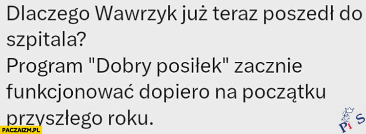 Dlaczego Wawrzyniuk już teraz poszedł do szpitala?