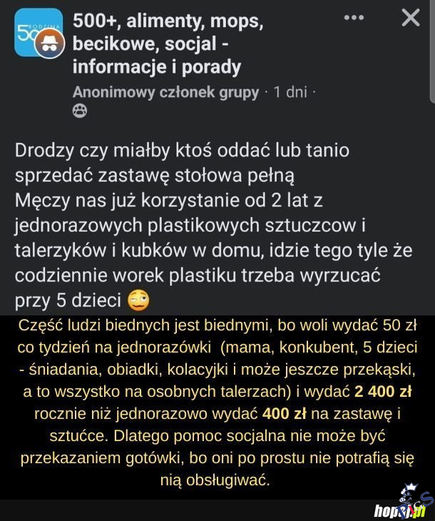 Przekazywanie gotówki bez pomocy w jej obsłudze to nie pomoc socjalna