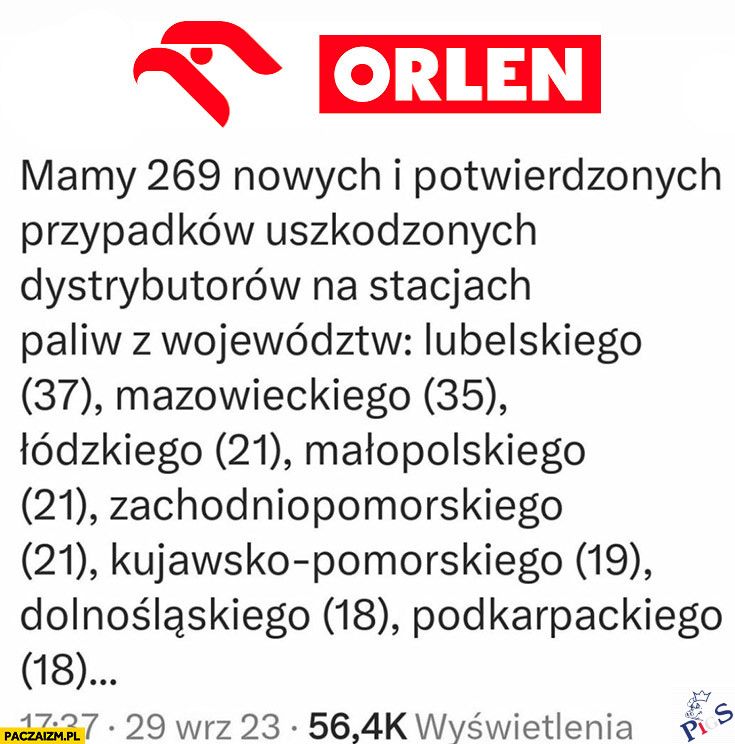 Kolejne przypadki uszkodzenia instrybutorów
