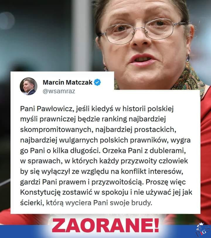 Krysiu, to Paweł jest szmatą, nie konstytucja