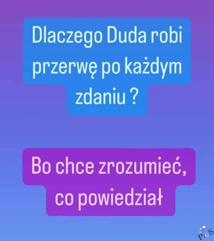 Dlaczego Duda robi przerwę po każdym zdaniu?