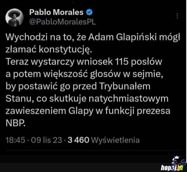 Jaszczomp może odlecieć z NBP