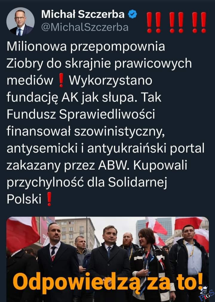 Miliony przepompowane przez Ziobrę
