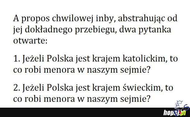 Apropos chwilowej inby