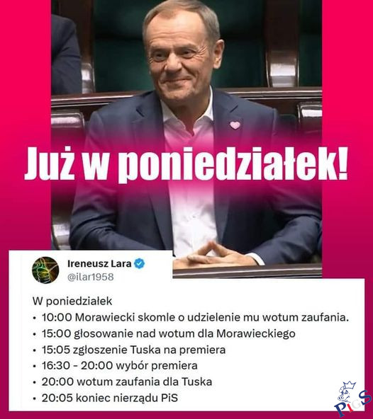 Plan na poniedziałek