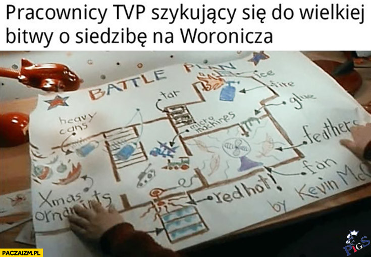 Pracownicy TVP szykujący się do wielkiej bitwy